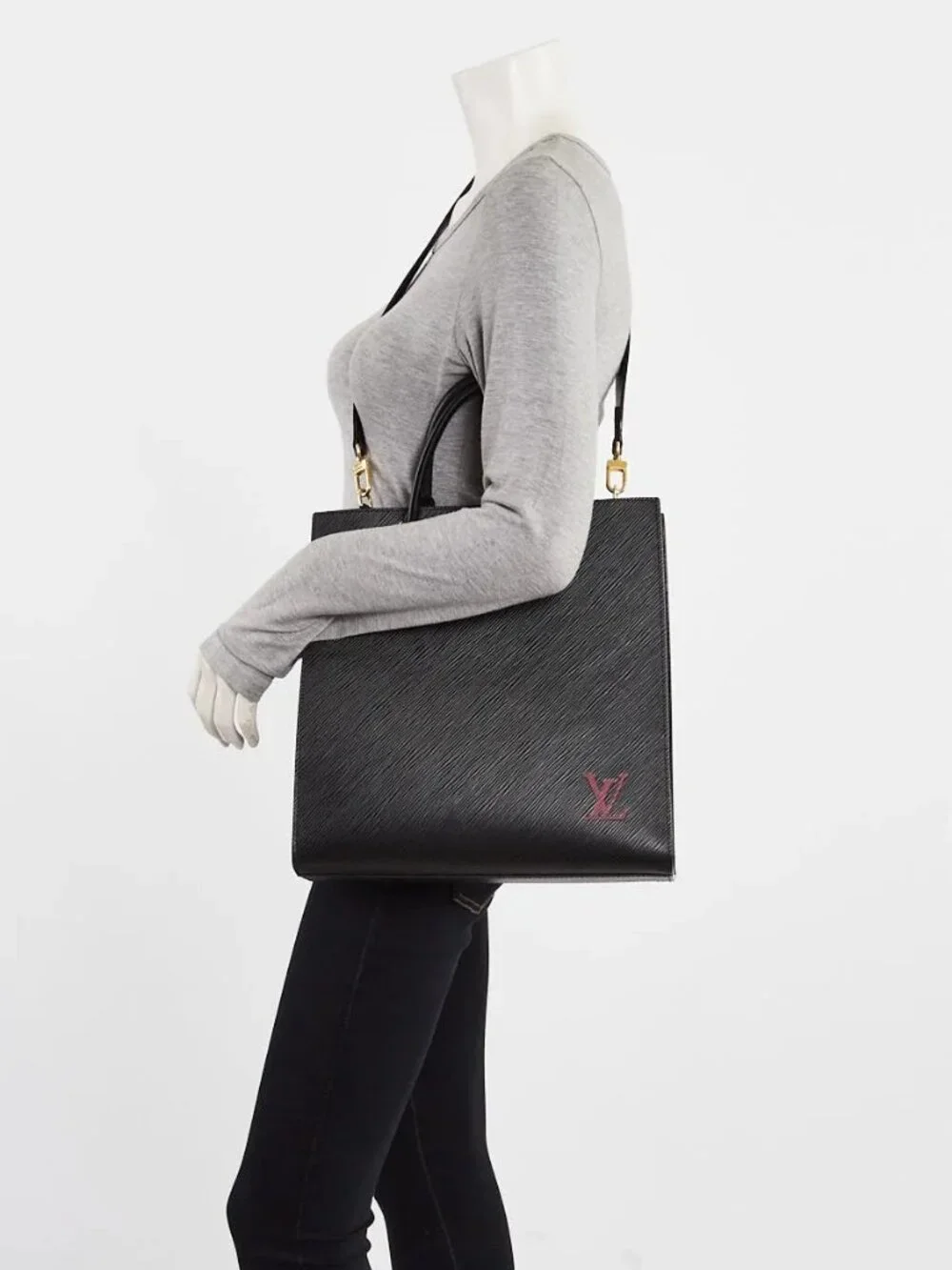Louis Vuitton Black Epi Leather Sac Plat PM Bag